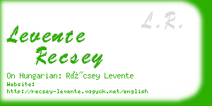 levente recsey business card